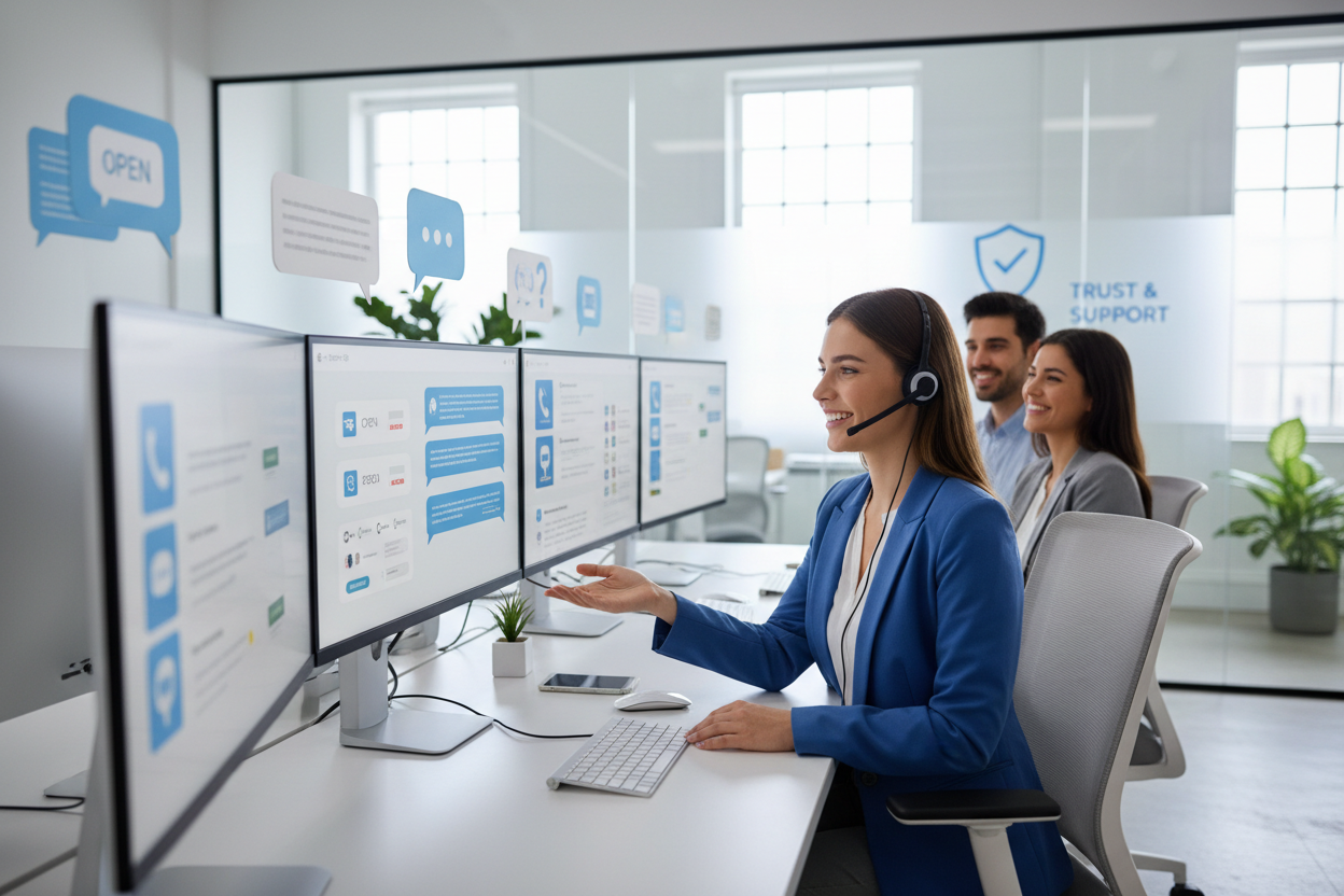 creame una imagen de atencion al cliente 